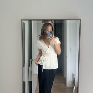 Theory- silk wrap top - P